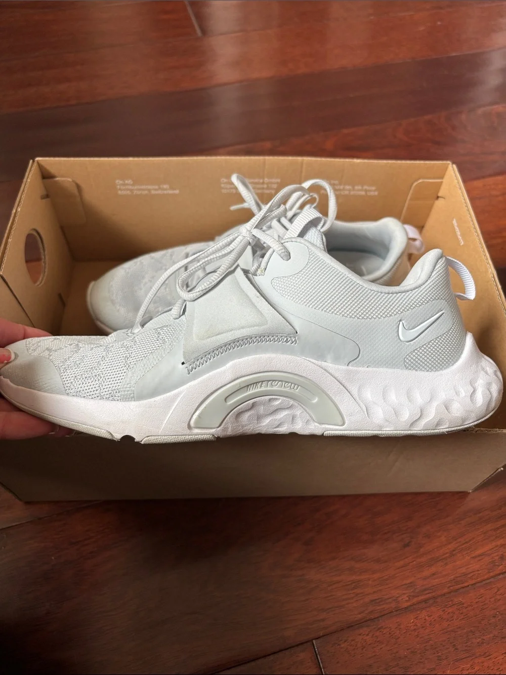 Nike White Light Gray Athletic Sneakers - Picture 3 of 4
